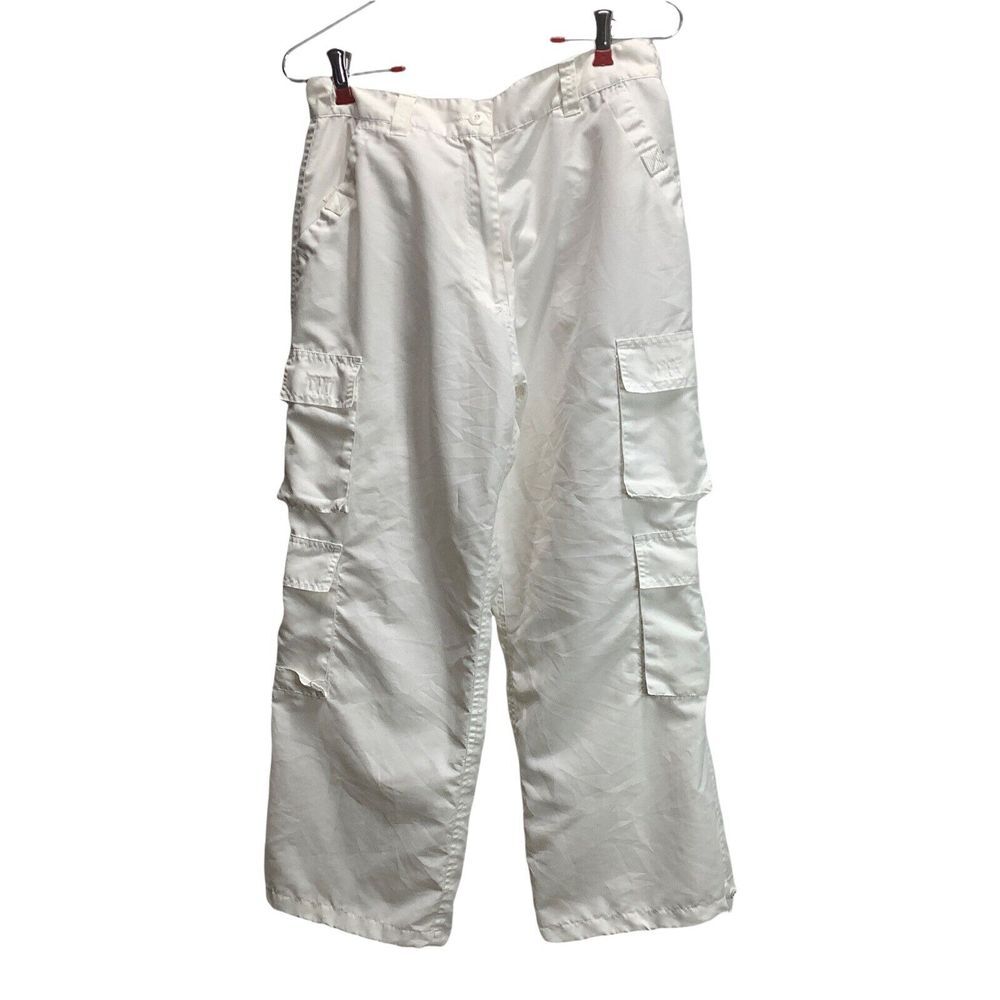 Woman's Select‎ Cargo Capri M Pants White Size 8 Pockets Casual Cropped